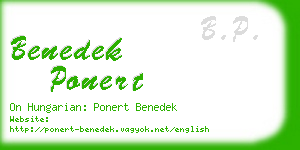 benedek ponert business card